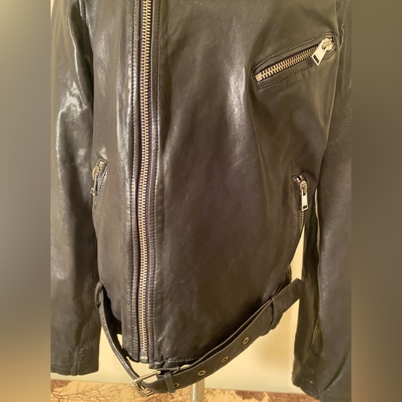Lamarque Kiyoshi Leather Biker Jacket size L NWT - Picture 8 of 15